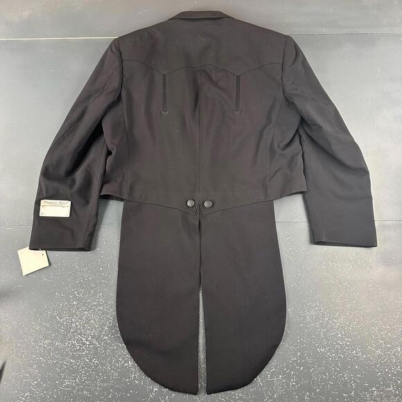 VTG Pagano West Suit Men 46R Black Cropped Tuxedo Tails Bolero 42" Waist NWT USA - Picture 10 of 16
